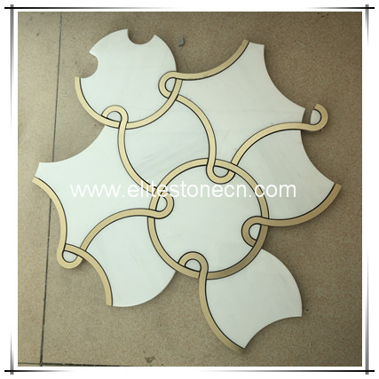 ES-W517 Economical Thassos Tile Marble Circle Mosaic For Hotel Project 