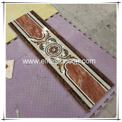 ES-J34 marble waterjet medallion flooring border designs 