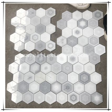 ES-W533 China Suppliers Mosaic Modern Home Decoration Hexagon Marmala White Marble Mosaic