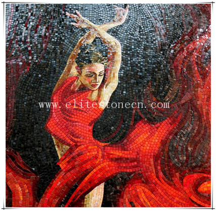ES-L18 Picture Mosaic Art patterns Medallion Marble Mosaic Mural for Decoration 