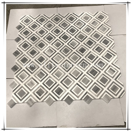 ES-W525 China High Quality Italy Gray Marble Kitchen Backsplash Tile Mosaic Tile Floor Marble Square Shaped Mosaic