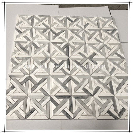 ES-W523 Waterjet Floor Wall Kitchen Backsplash Project Stone Bathroom Marble Mosaic Tile