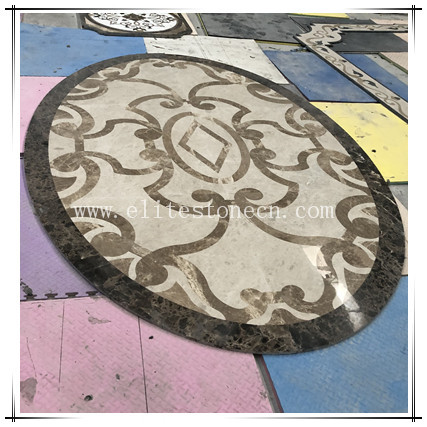 ES-J46 Building material medallion design marble inlay waterjet tile for floor