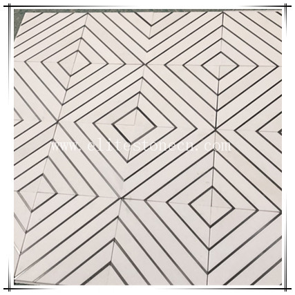 ES-W537 Hot Sale Square Natural Stone Flooring pattern Gray Marble Mosaic