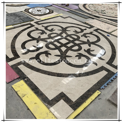 ES-J47 Luxury custom floor waterjet marble medallion tile